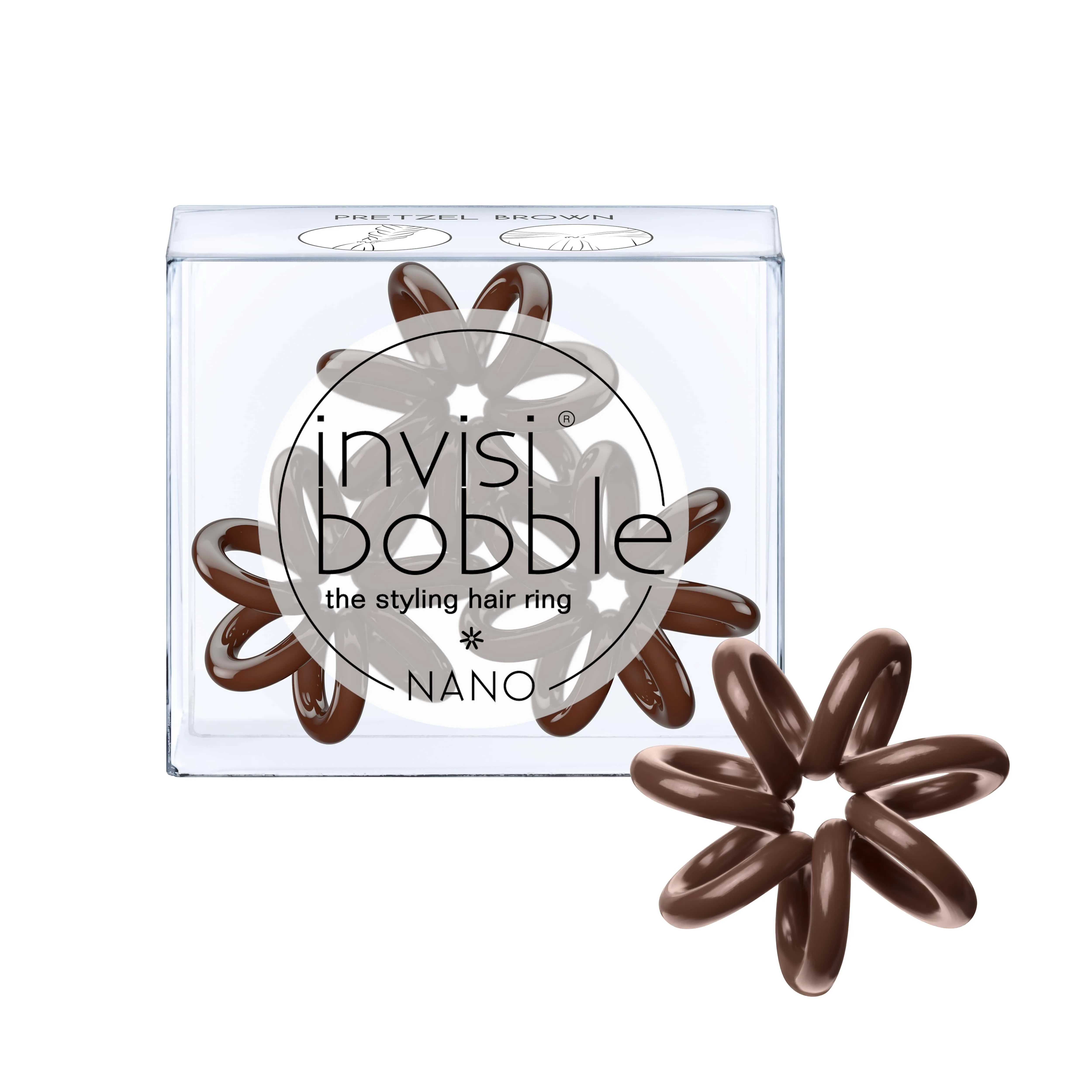 Invisibobble NANO Pretzel Brown gumička do vlasů 3 ks