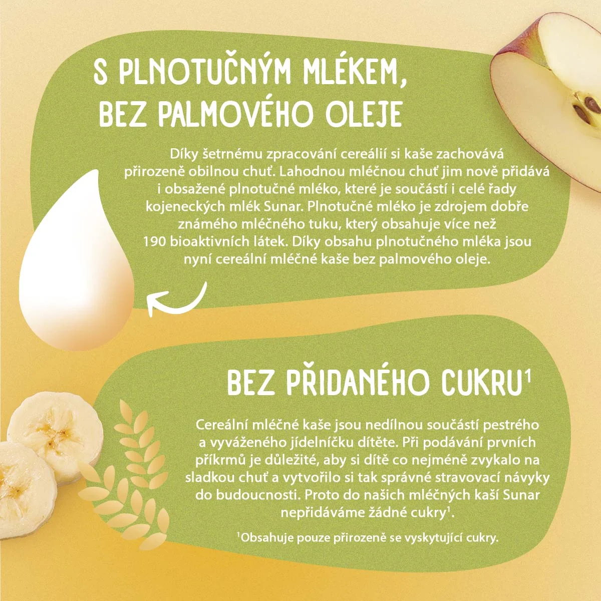 Sunar Mléčná kaše s 8 cereáliemi banán a jablko 210 g