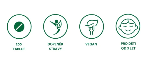 Pangamin klasik. 200 tablet v balení. Doplněk stravy. Vegan. Pro děti od 3 let.
