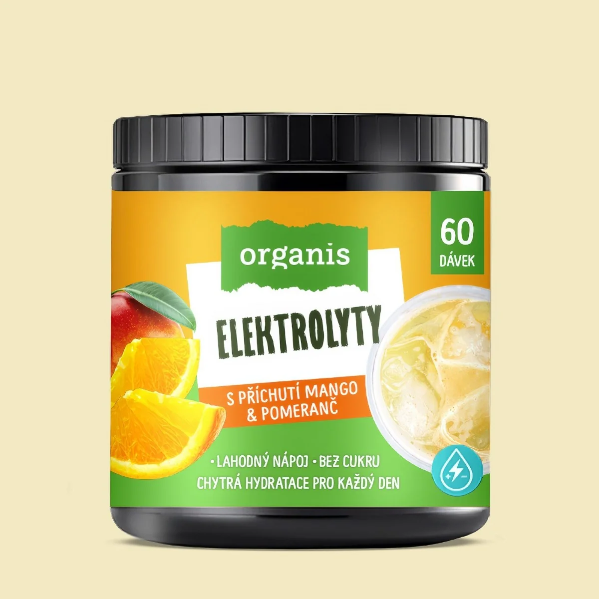 Organis Elektrolyty mango+pomeranč 60 dávek 314 g