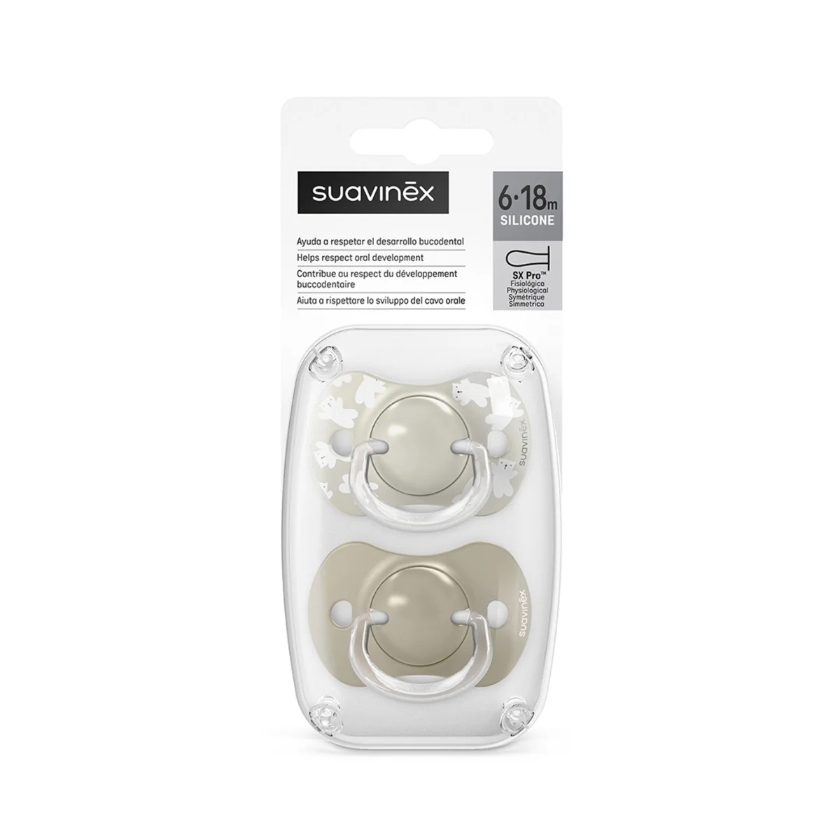 Suavinex Dudlík SX PRO fyziologický WILD & FREE 6-18 m 2 ks hnědý