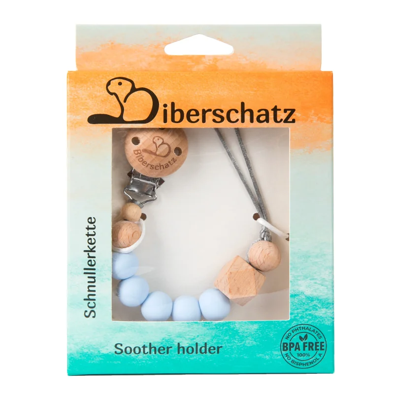 Biberschatz držák dudlíku Pastel Blue