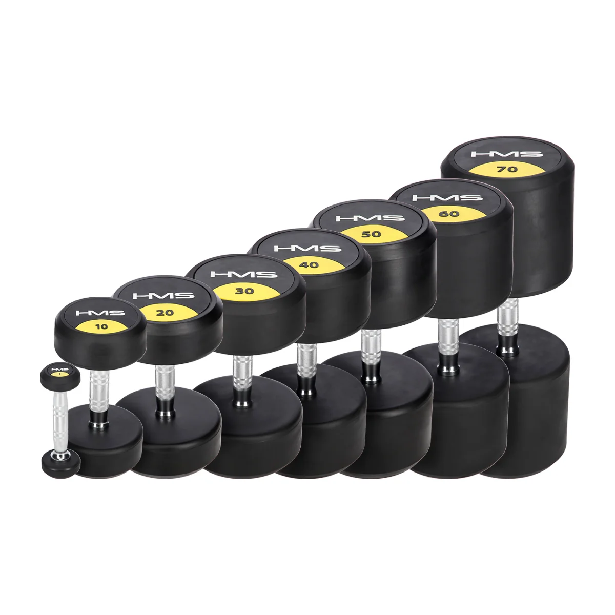 HMS Pogumovaná jednoruční činka HG PRO - 10kg