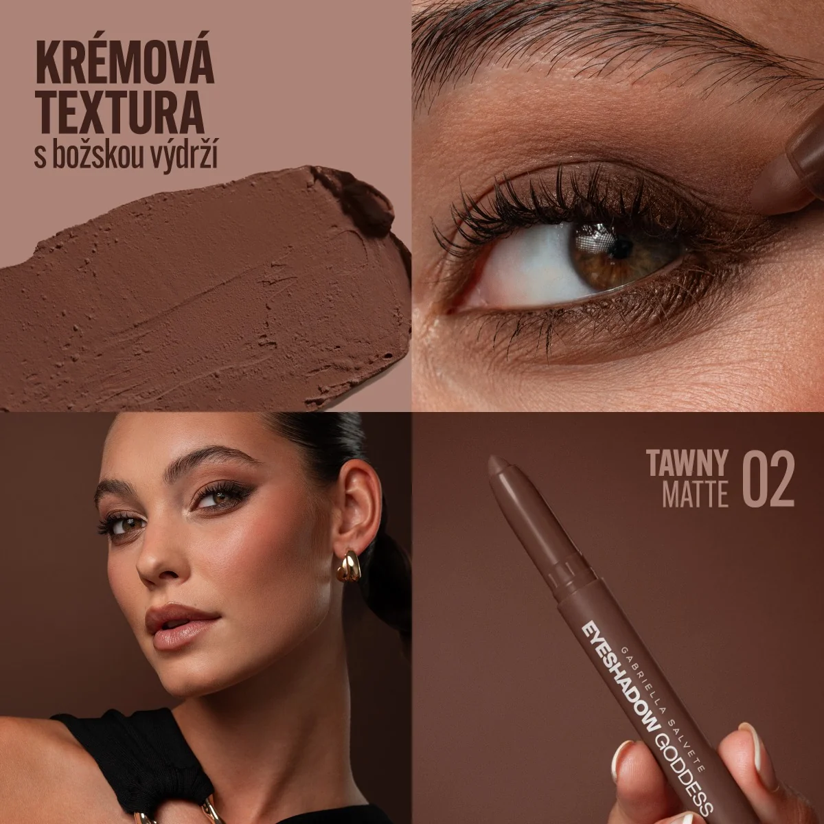 Gabriella Salvete Goddess Eyeshadow Matte 02 Tawny oční stíny 1,3 g