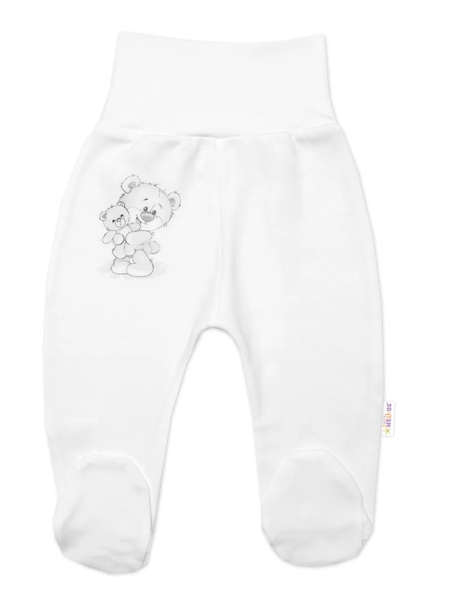 Baby Nellys Soupravička do porodnice pro miminko, 5D, Little Teddy, bílá, vel. 56
