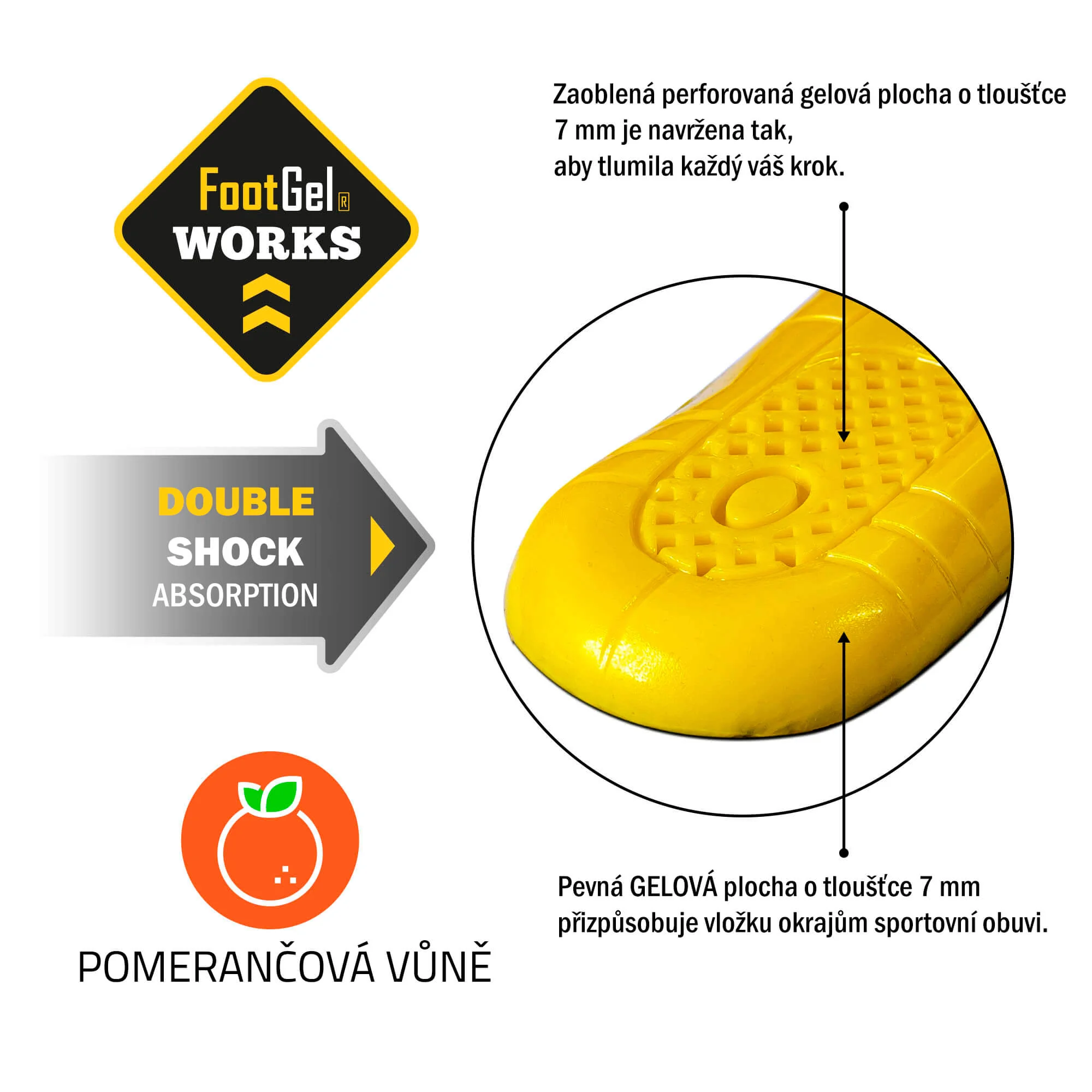 FOOTGEL Vložky do bot WORKS EU 43-47