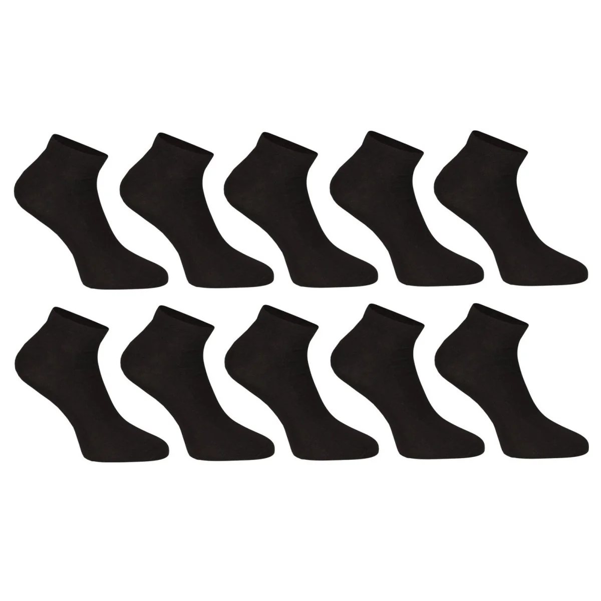 Nedeto 10PACK ponožky nízké bambusové černé (10PBN01) XL