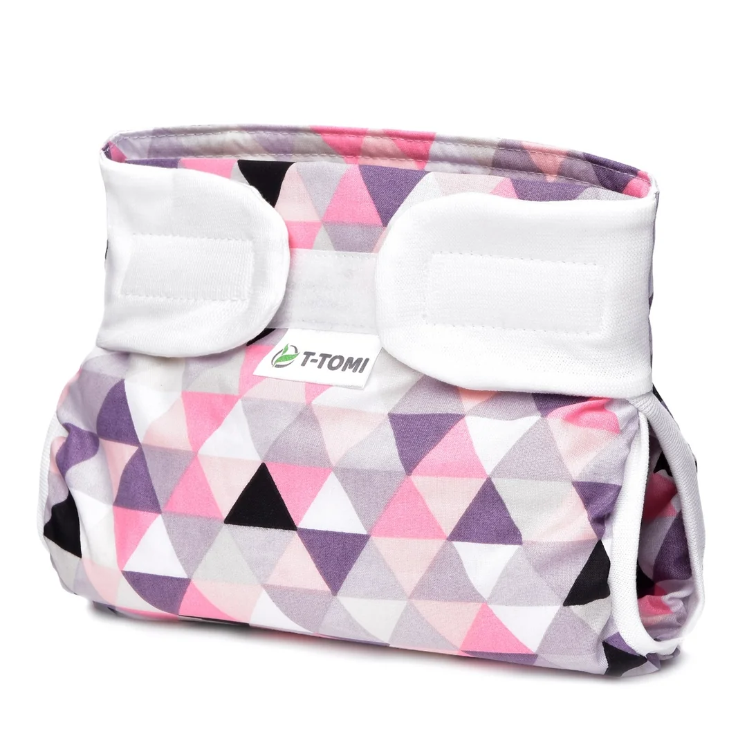 T-tomi Ortopedické abdukční kalhotky - suchý zip Pink triangles (5-9kg)