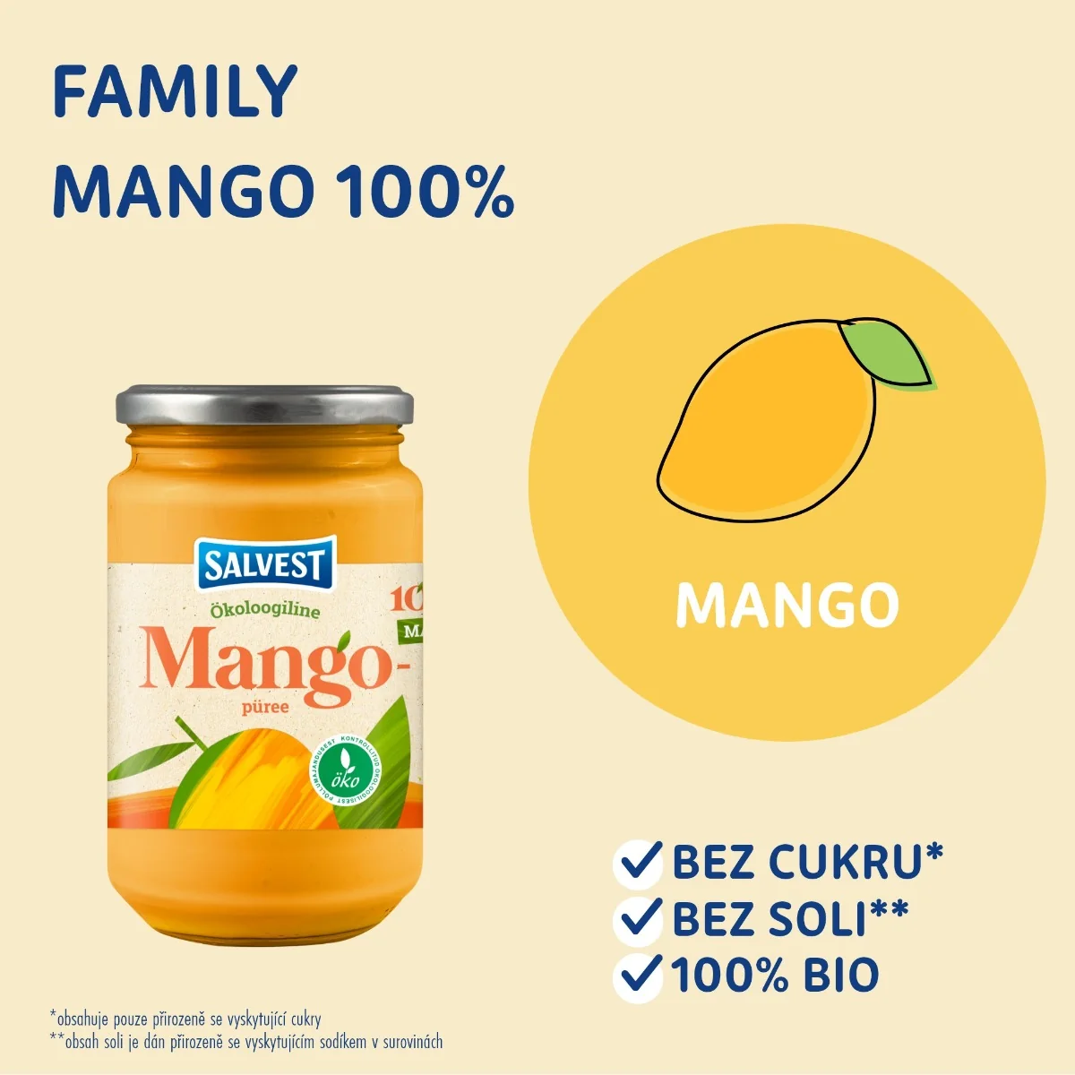 SALVEST Family BIO Mango 100% 450 g