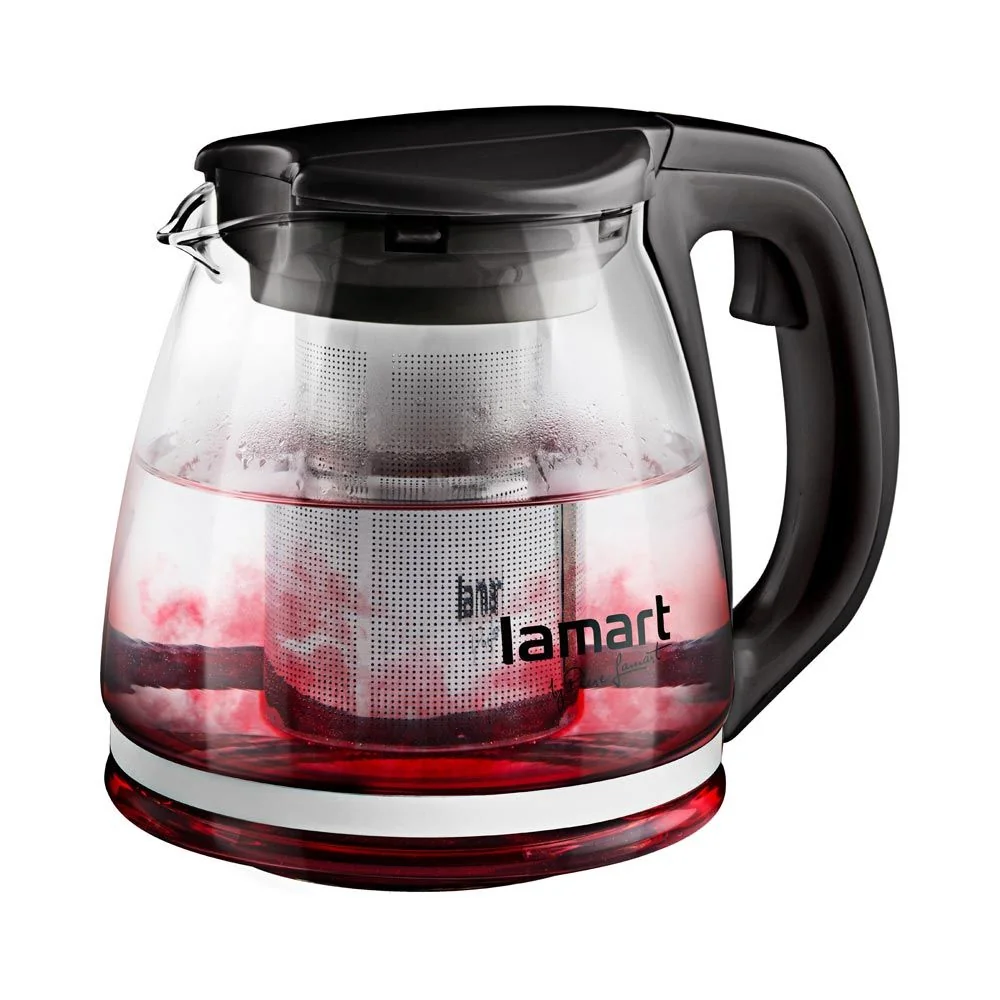 LAMART LT7025 Verre 1,1 l skleněná čajová konvice černá