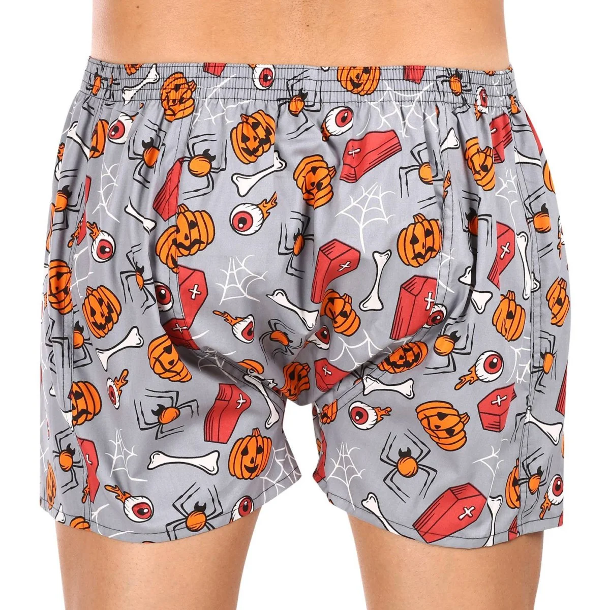Styx Pánské trenky art klasická guma nadrozměr Halloween rakve (E1752) 3XL