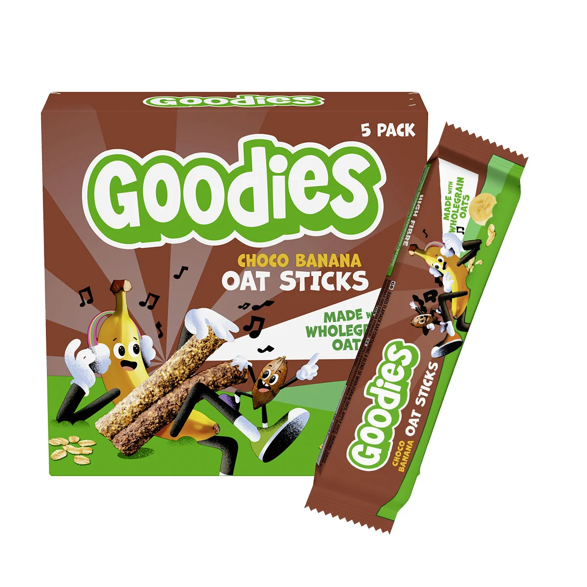 Goodies Ovesné tyčinky Kakao a banán 5x23 g