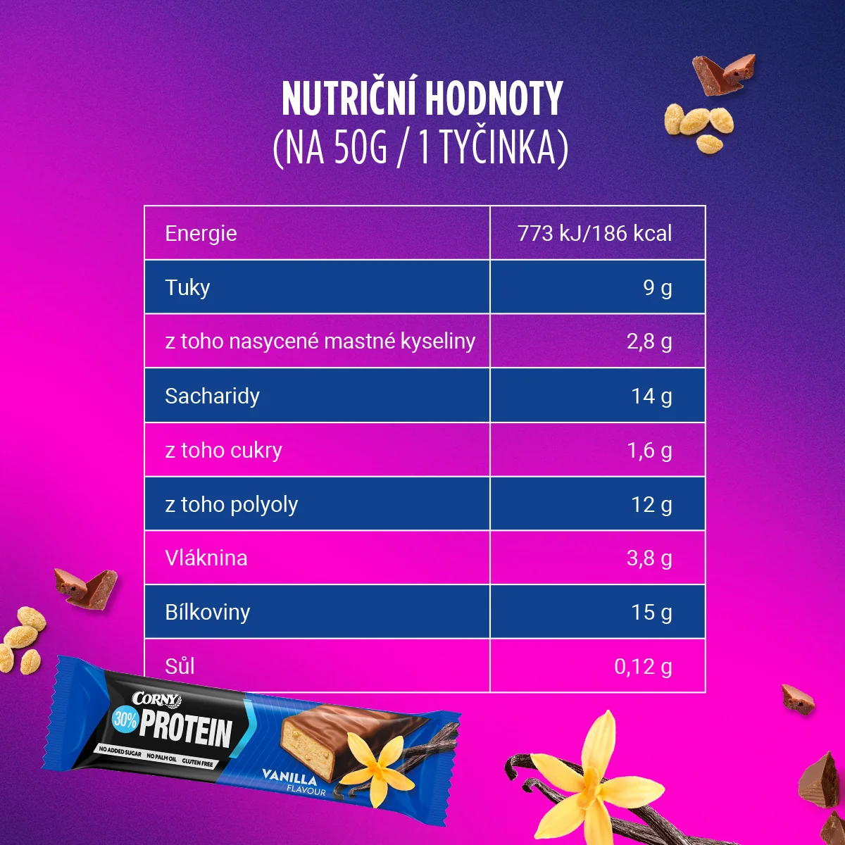 Corny Protein 30% vanilka 50 g