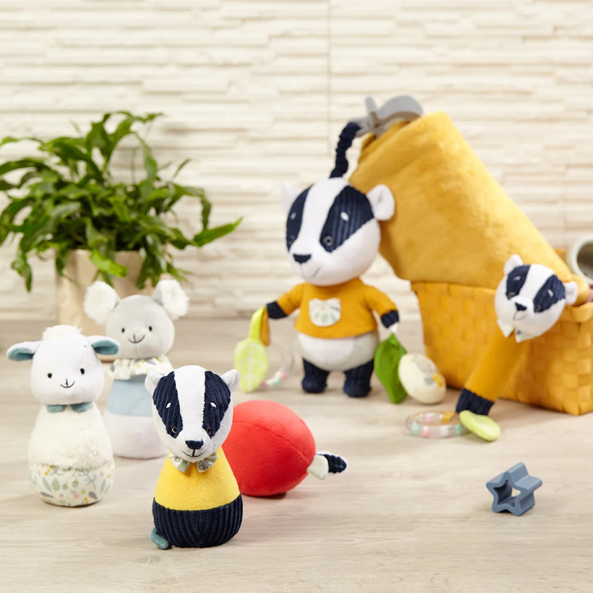 Babyono Edukační plyšové kuželky Badger Edmund Friend,
