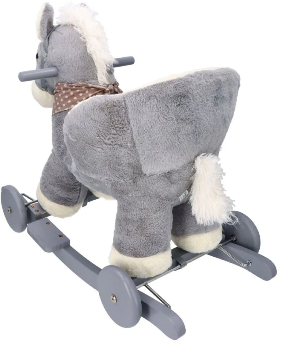 Adam Toys Houpací jednorožec se sedačkou, kolečky, šedý