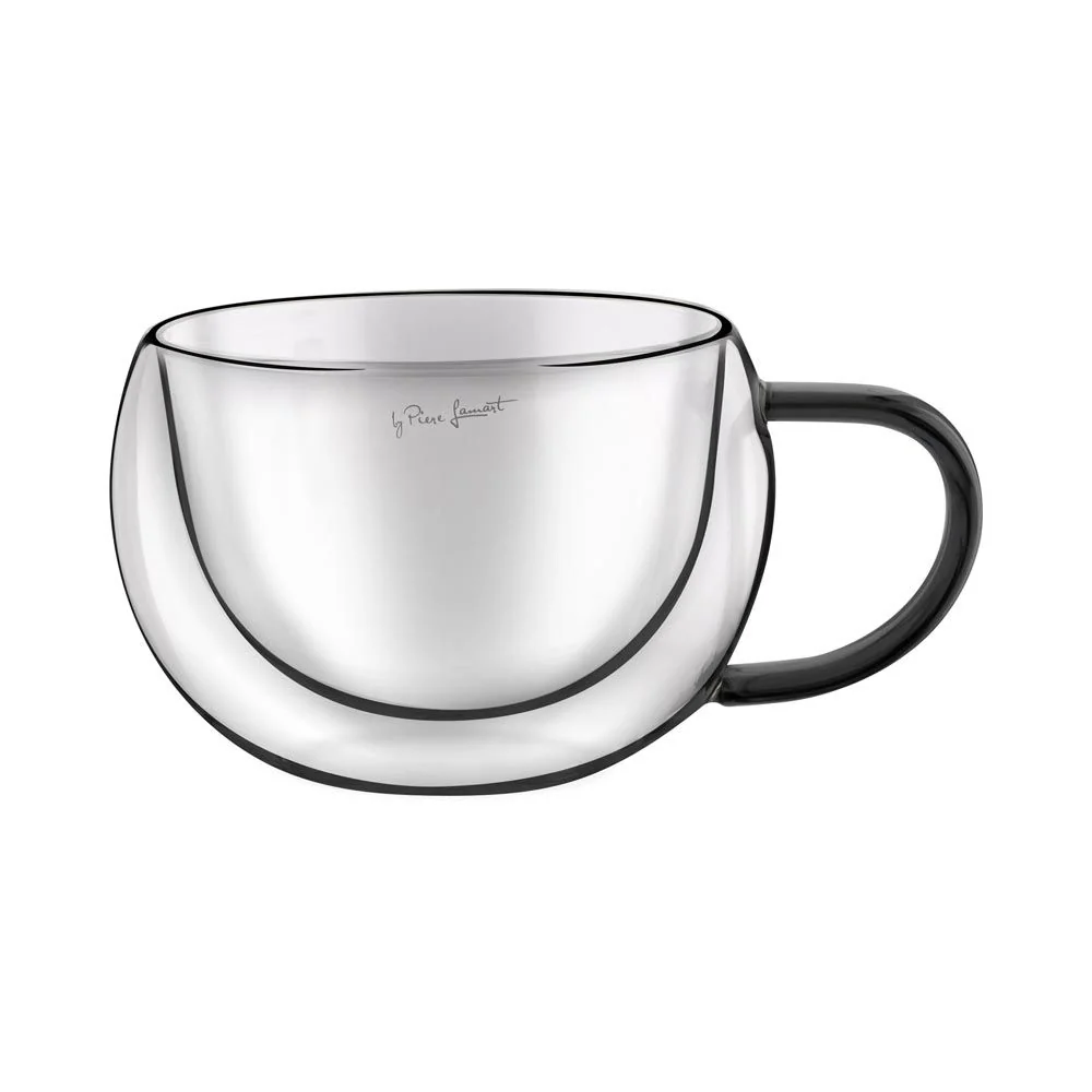 LAMART LT9114 Vaso sklenice cappuccino 270 ml 2 ks černé