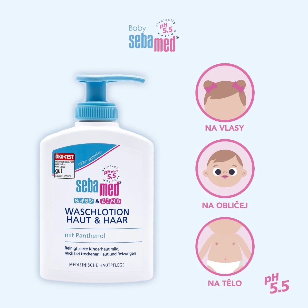 Sebamed Baby Mycí emulze na tělo a vlasy 200 ml