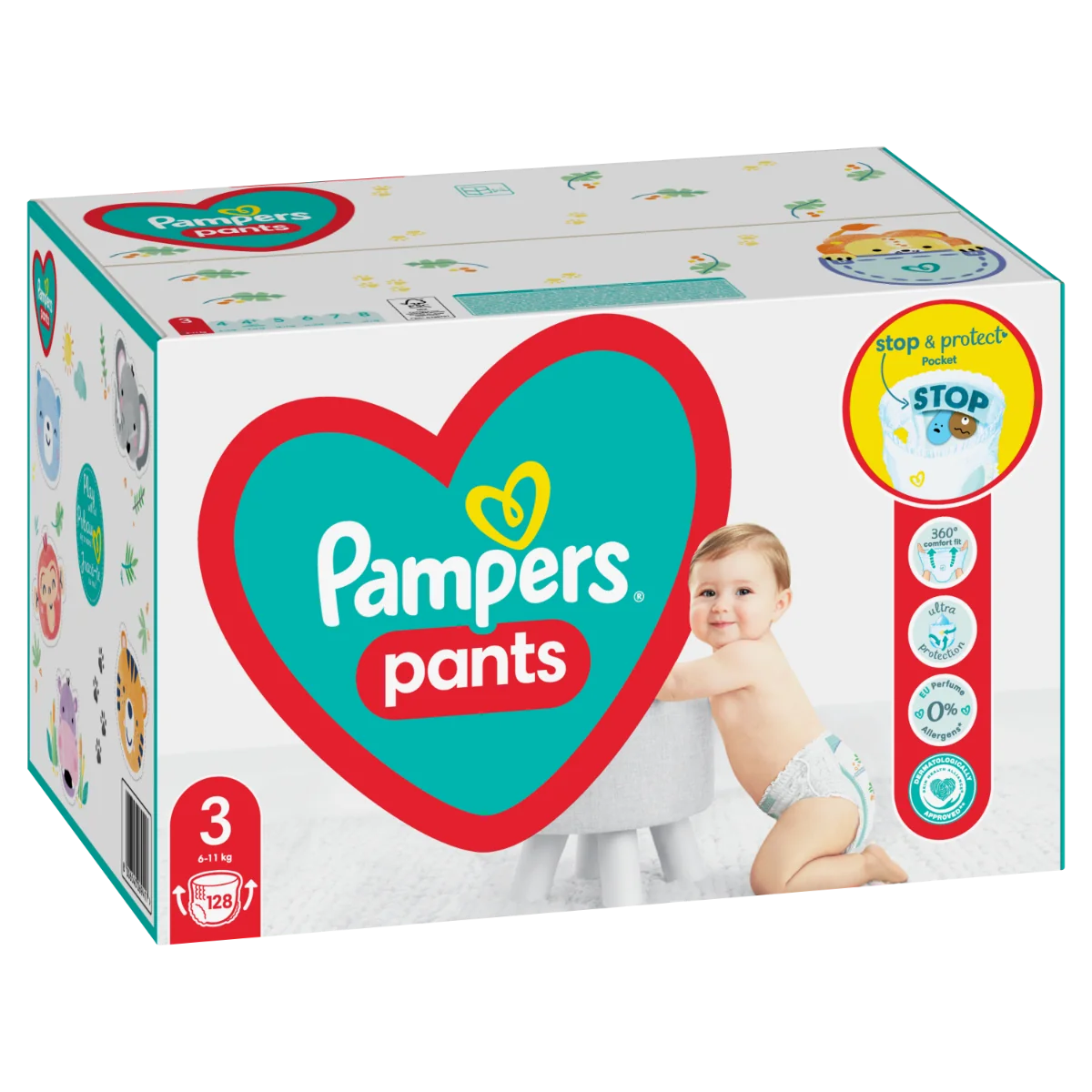 Pampers Pants vel. 3 Mega Pack 6-11 kg plenkové kalhotky 128 ks