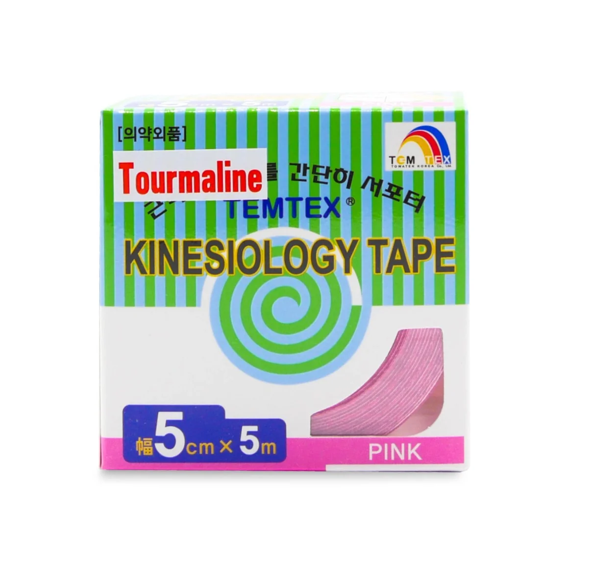 TEMTEX Kinesio tape Tourmaline 5 cm x 5 m tejpovací páska růžová