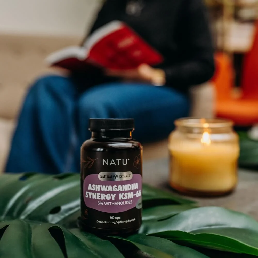 NATU Ashwagandha extrakt KSM-66 s piperinem 90 kapslí