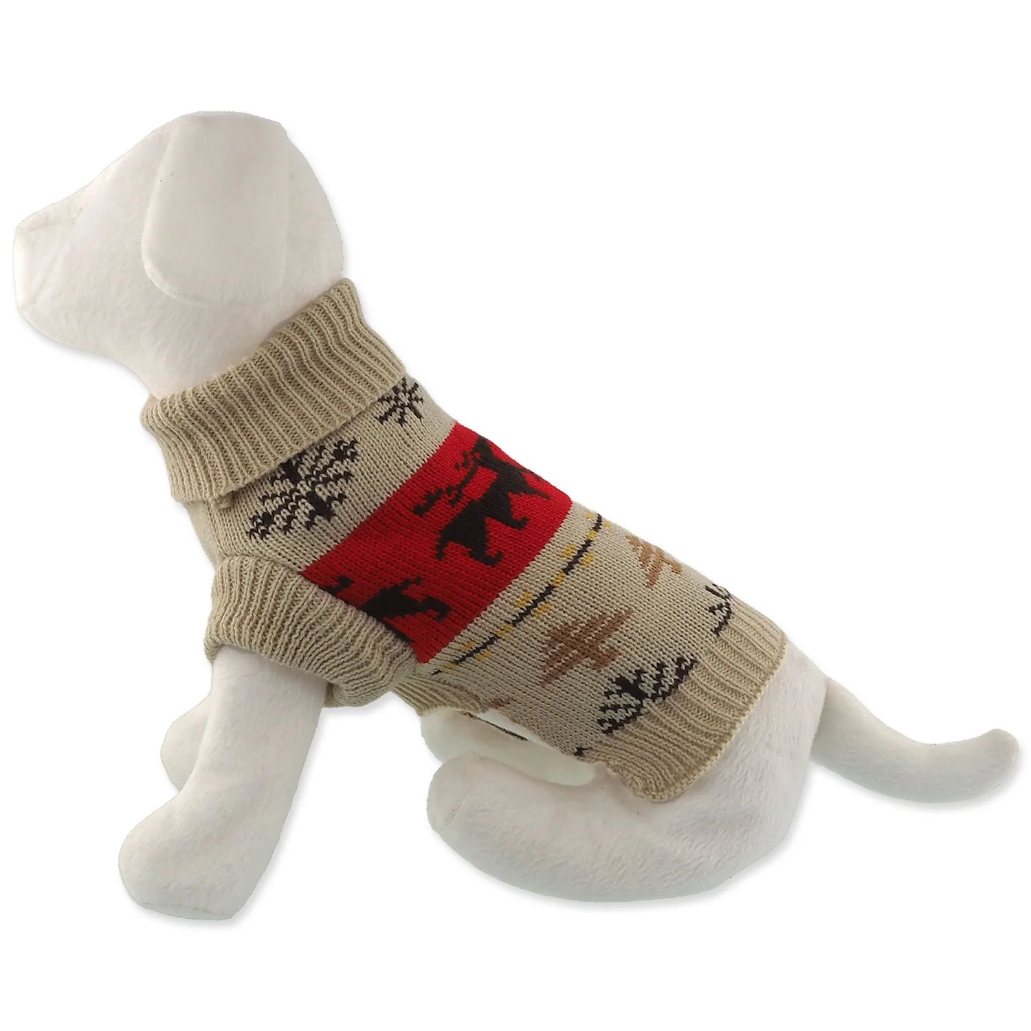 Dog Fantasy Svetr Winter Tale Vánoční pletený se soby, XL 65cm