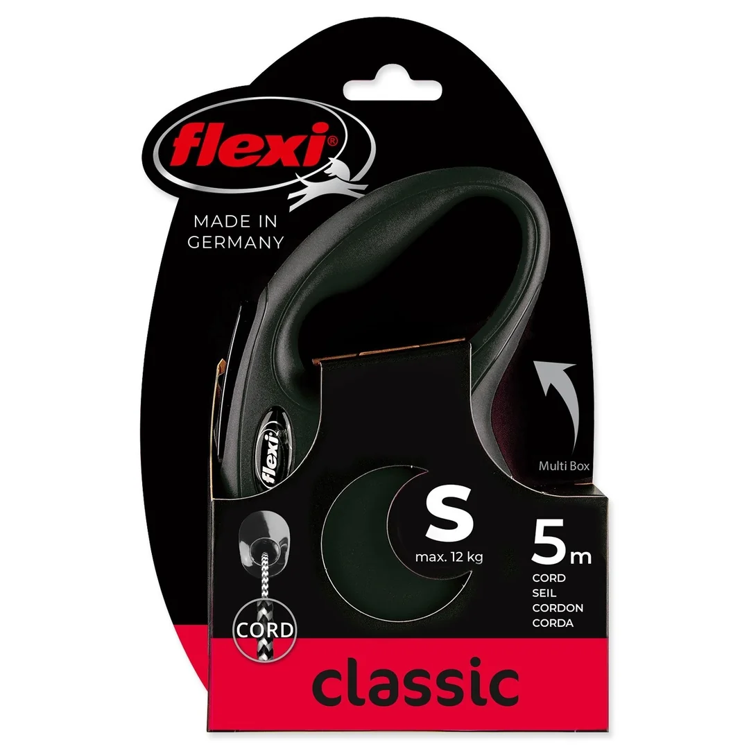 Flexi Vodítko Classic New lanko S černé 5m