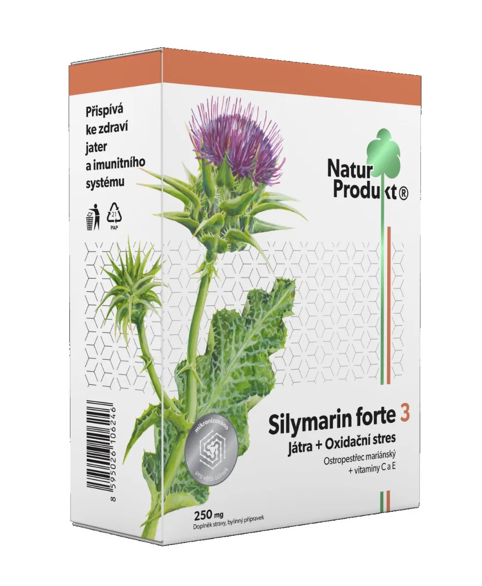 Naturprodukt Silymarin forte 3 Játra + Oxidační stres 40 tablet