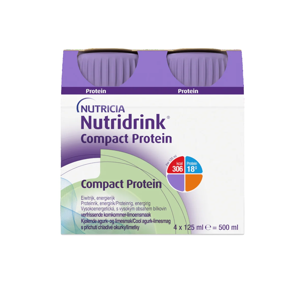 Nutridrink Compact Protein s příchutí chladivé okurky/limetky 4x125 ml