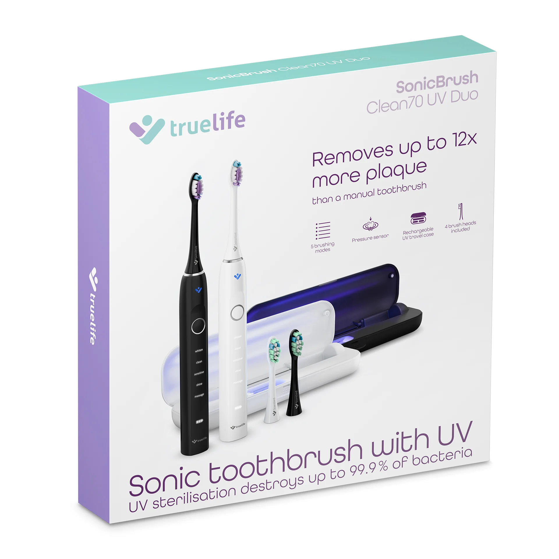 Truelife SonicBrush Clean70 UV sonické kartáčky 2 ks černý+bílý