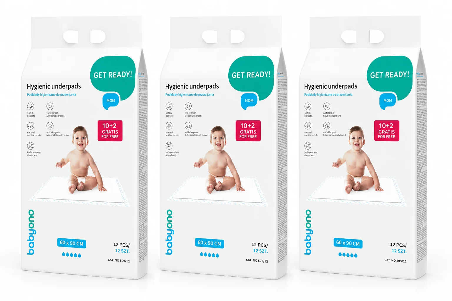 Babyono Komplet Hygienické podložky 60×90 cm – komplet 3 balení (30+6 ks zdarma)