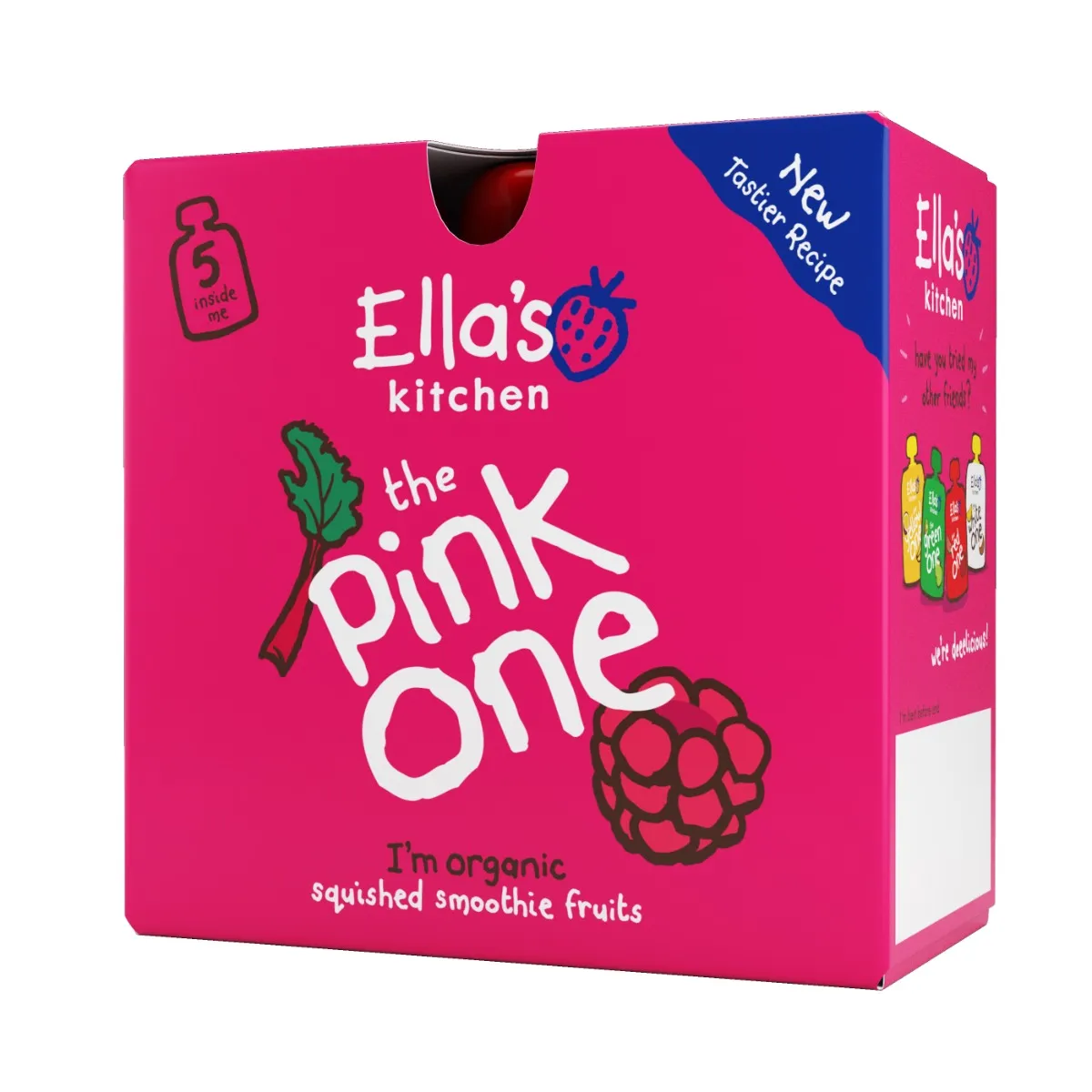 Ellas Kitchen BIO Ovocné smoothie PINK ONE Rebarbora kapsičky 5x90 g