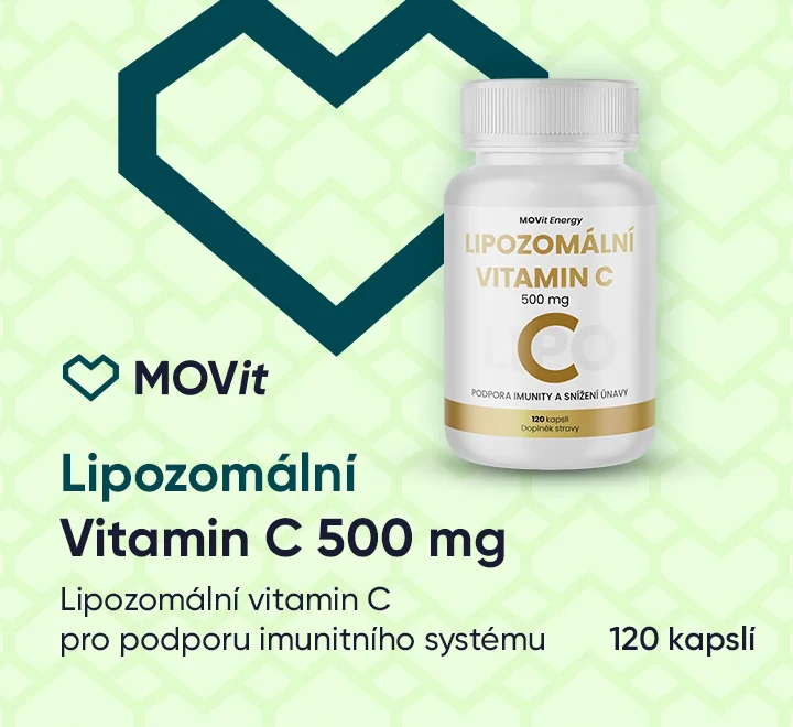 MOVit Energy Lipozomální Vitamin C 500 mg 120 kapslí. Lipozomální vitamin C pro podporu imunitního systému.