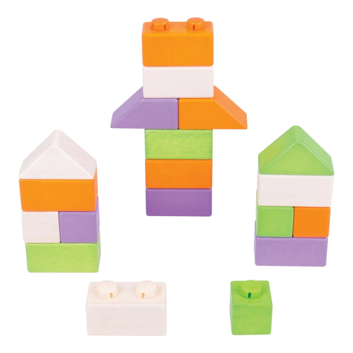Bigjigs Toys Dřevěné Spojkostky Basic set