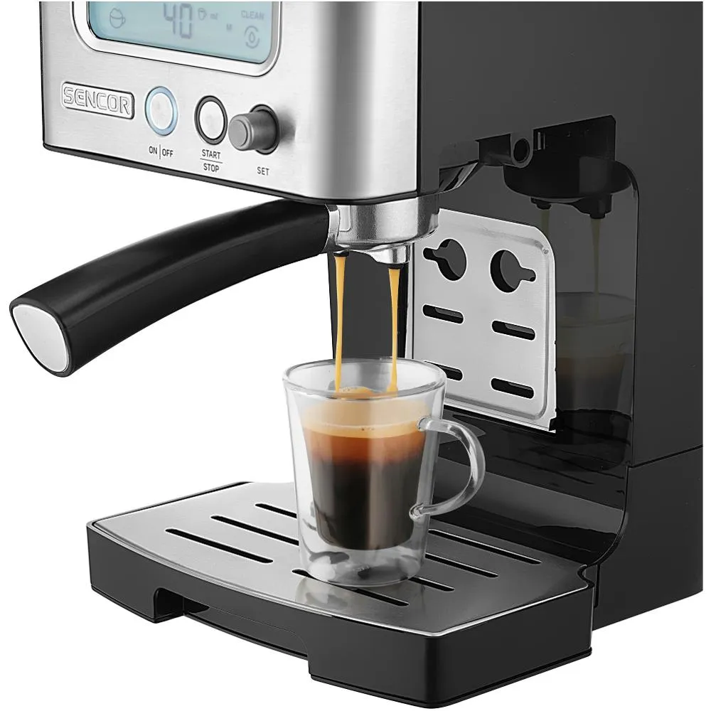SENCOR SES 4090SS Espresso poloautomatický pákový kávovar černý/stříbrný