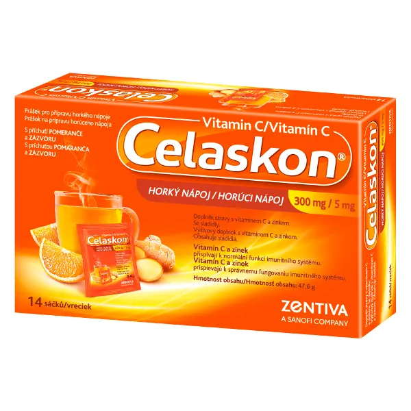 Celaskon Vitamin C 300 mg + Zinek 5 mg horký nápoj 14 sáčků