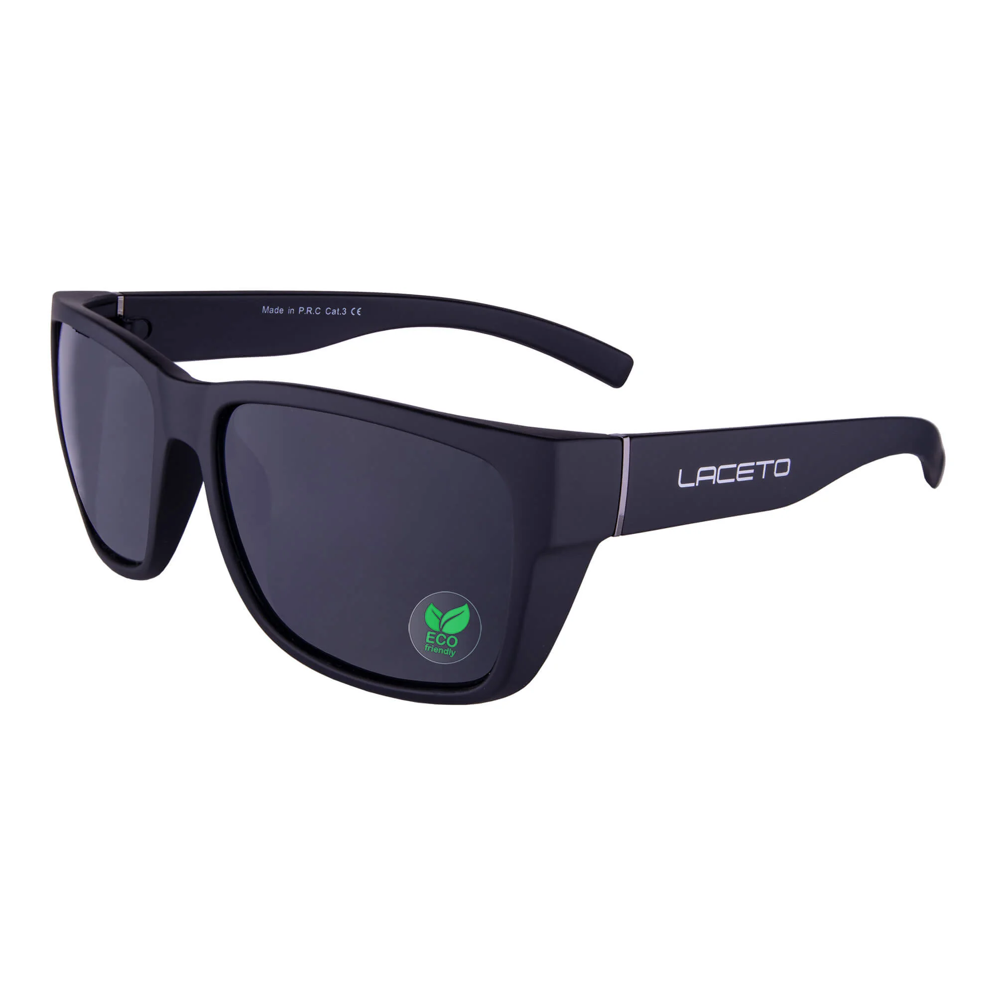LACETO Sluneční brýle ALPHA Black ECO – Polarizační