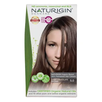 NATURIGIN Organic Based 100% Permanent Hair Colours Light Chocolate Brown 5.0 barva na vlasy 115 ml