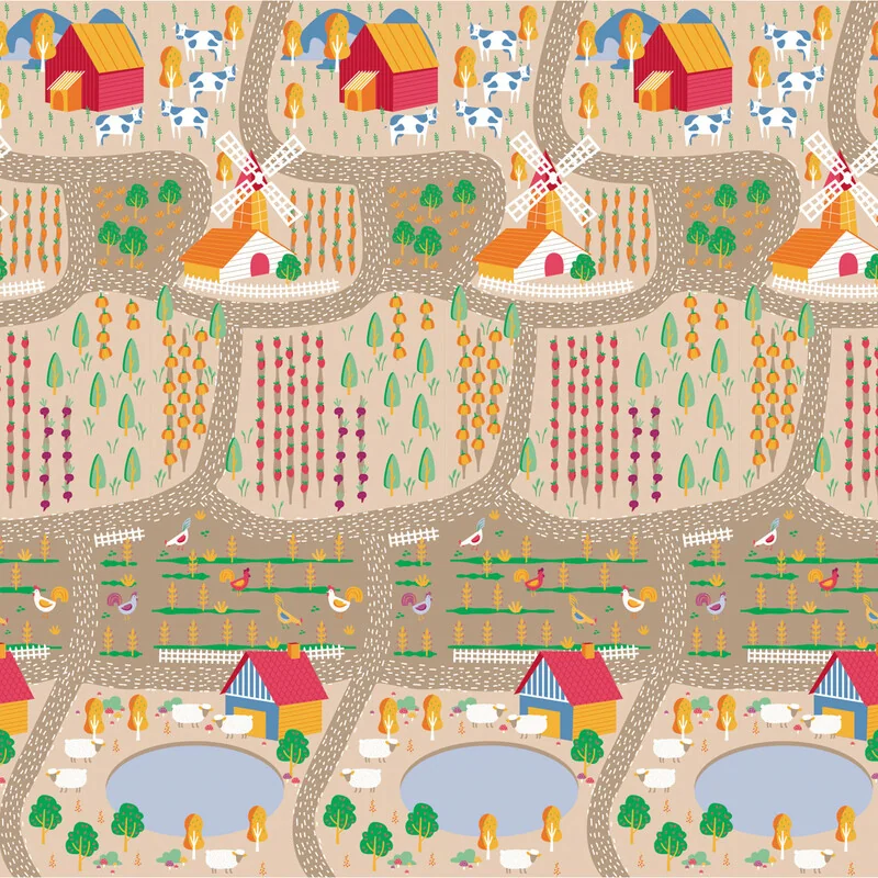 Asalvo Hrací podložka PLAY MAT XL 120*180cm FARM-CITY