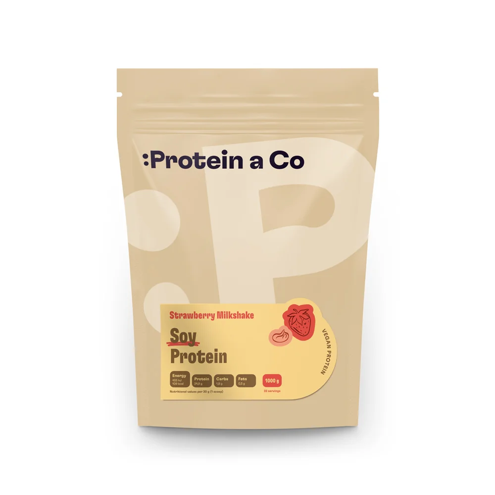 Protein a Co Sójový protein - ochucený 1 kg, Strawberry