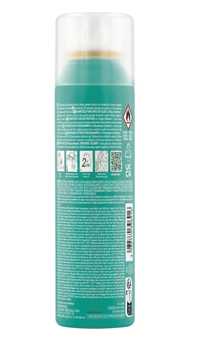 KLORANE Suchý šampon s kopřivou pro tmavé vlasy 150 ml