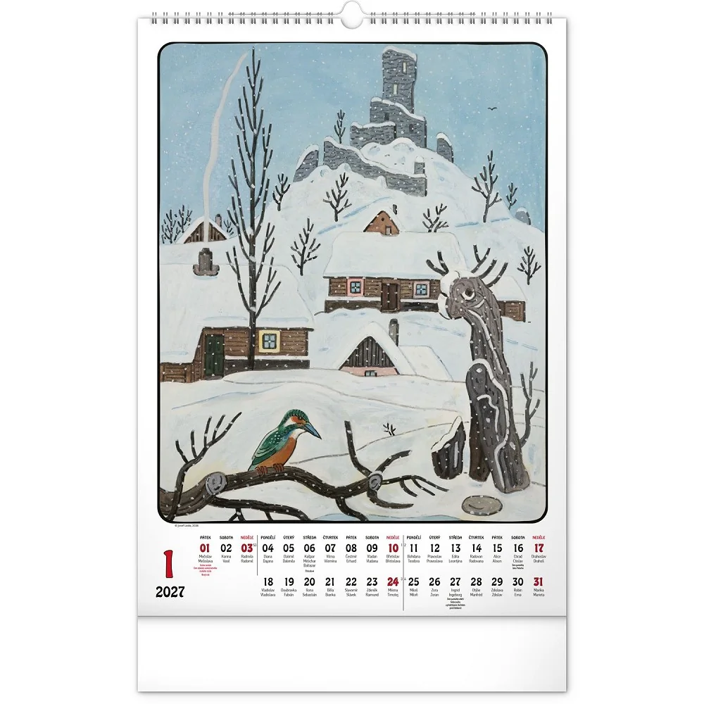 NOTIQUE Nástěnný kalendář Josef Lada 2027 33 × 46 cm