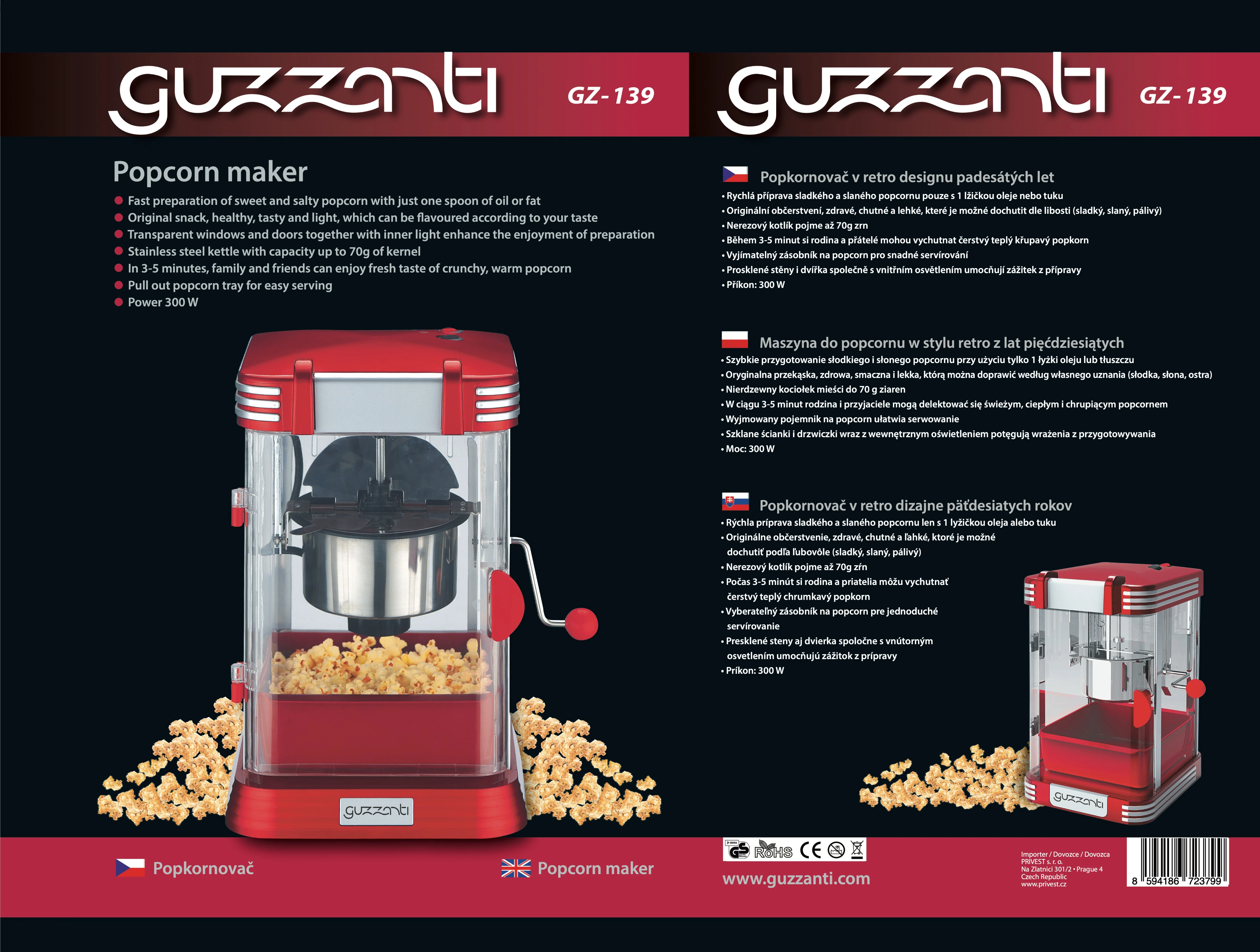 GUZZANTI Popcornovač GZ 139