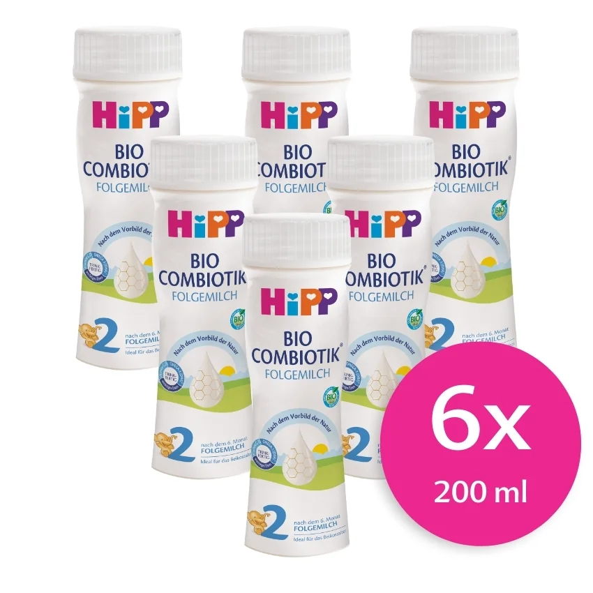 Hipp 2 BIO Combiotik Pokračovací mléčná kojenecká výživa 6x200 ml