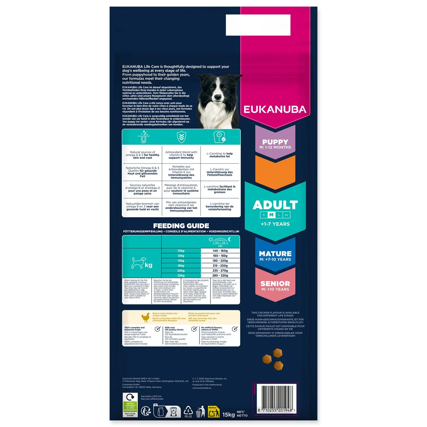 Eukanuba Krmivo Adult Medium rich in fresh chicken 15kg