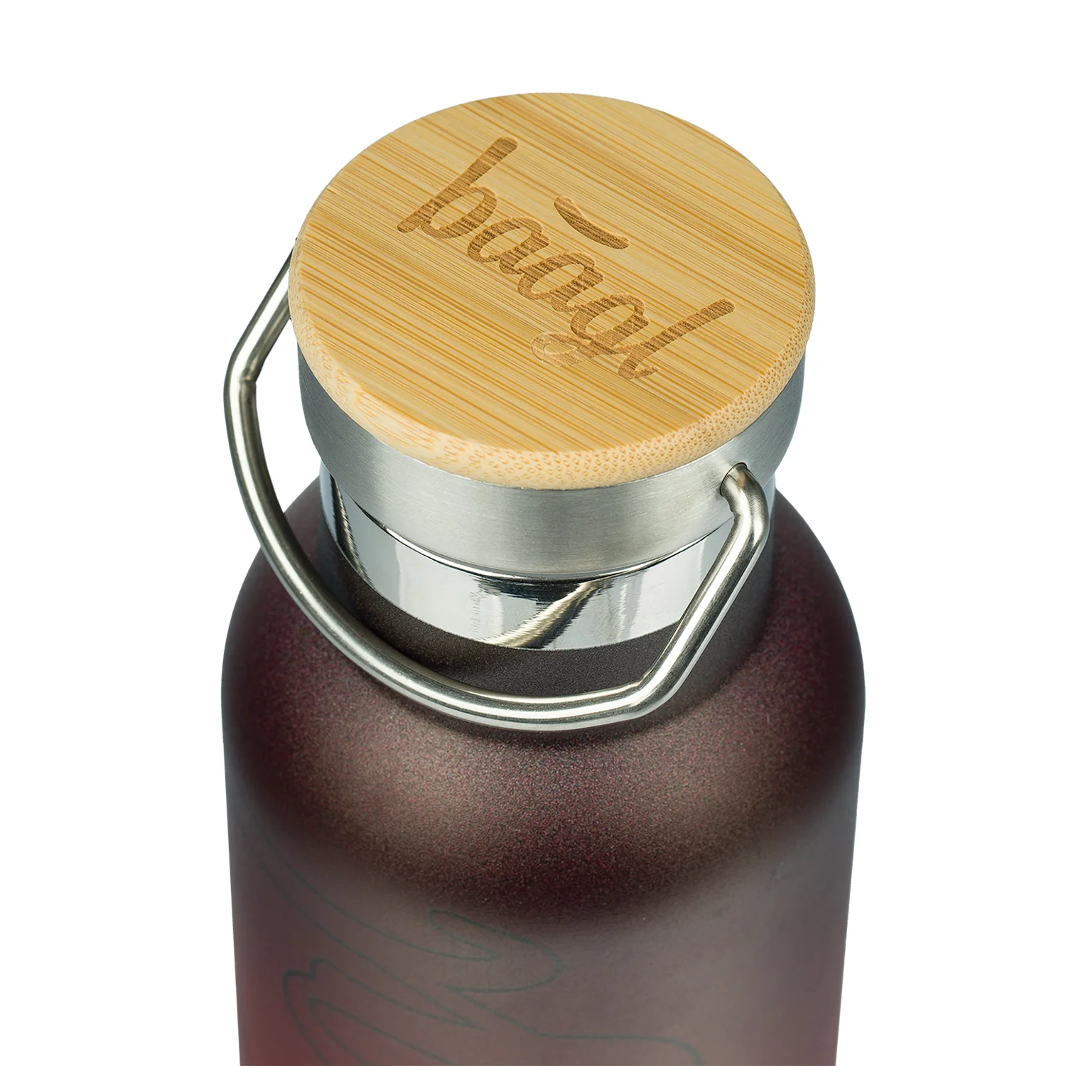 Baagl Termoláhev s bambusovým víčkem Gradient červeno-černá, 500 ml