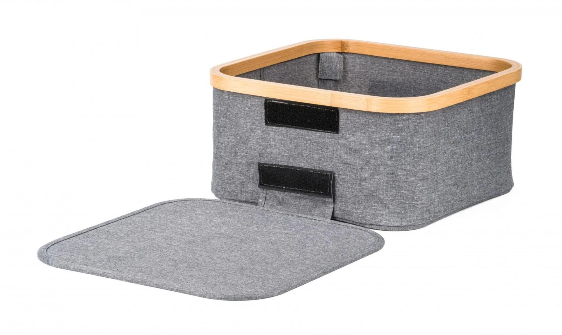 G21 Úložný box 30 x 30 x 15 cm bambusový s víkem, šedý