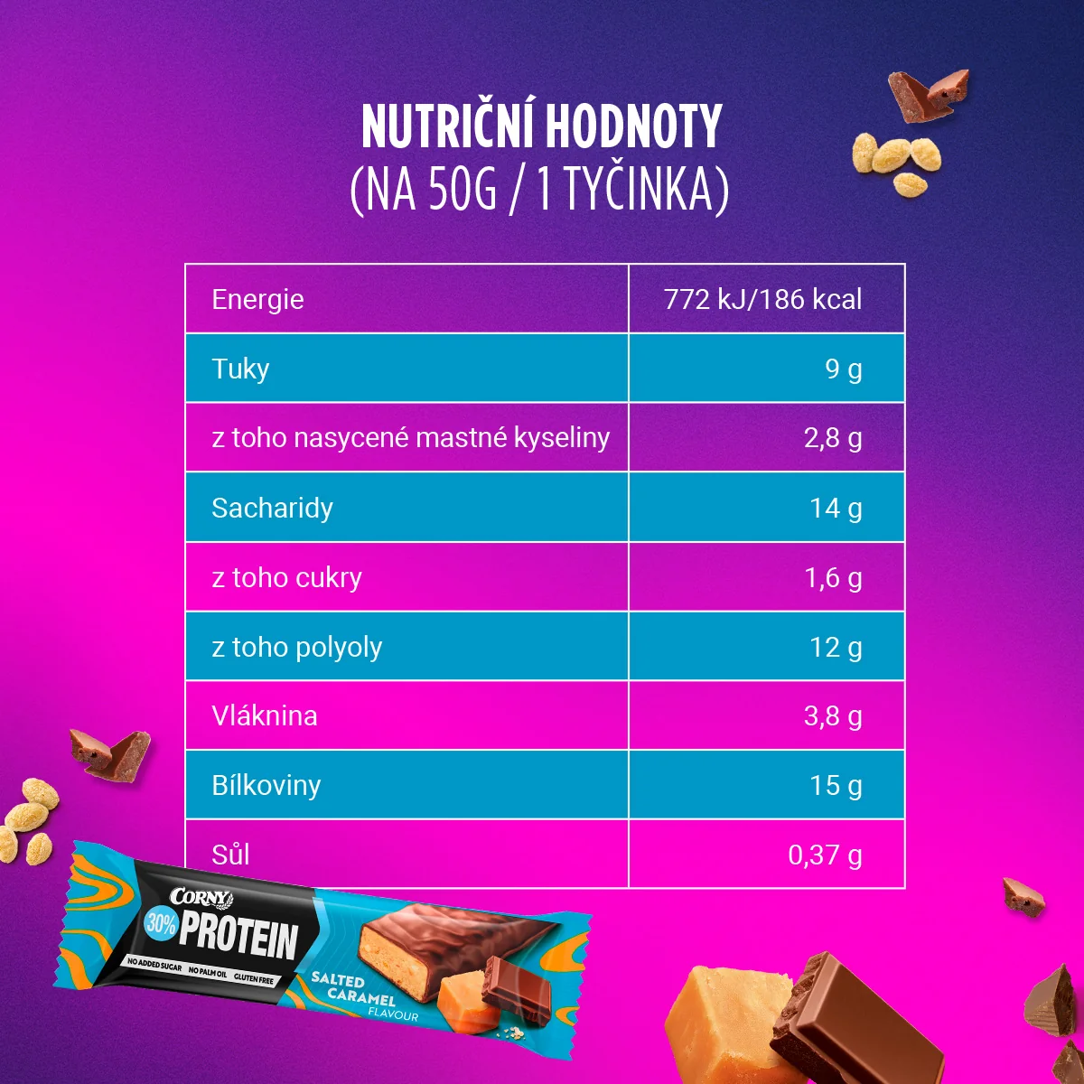 Corny Protein 30% slaný karamel 50 g