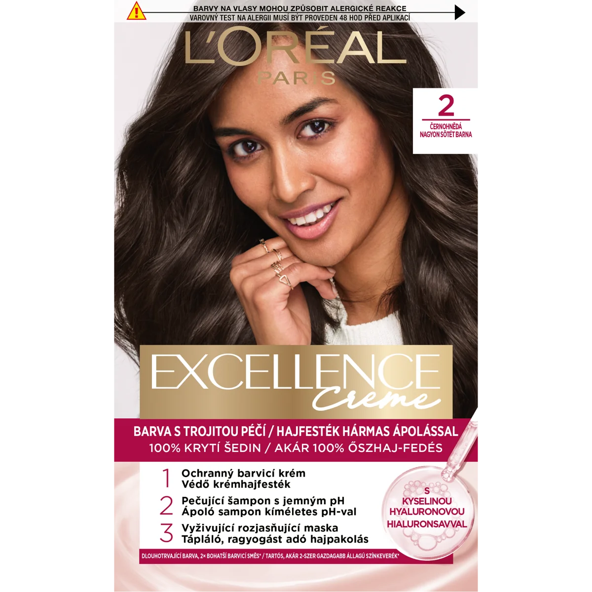Loréal Paris Excellence Cream odstín 1 Černohnědá barva na vlasy 1 ks