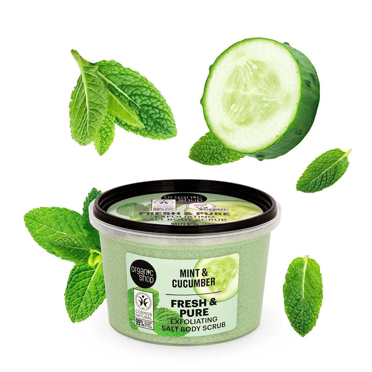 Organic Shop Tělový peeling Máta a okurka 250 ml