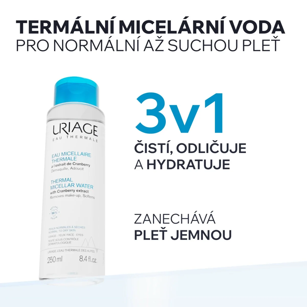 Uriage Micelární termální voda pro normální až suchou pleť 250 ml